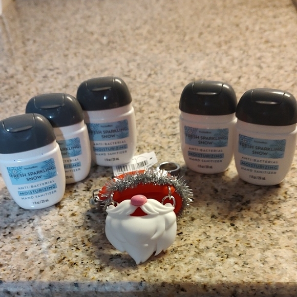 Bundle Nwt of 5 Fresh Sparkling Snow Pocket bacs with a Santa clip on Holder - Picture 1 of 6